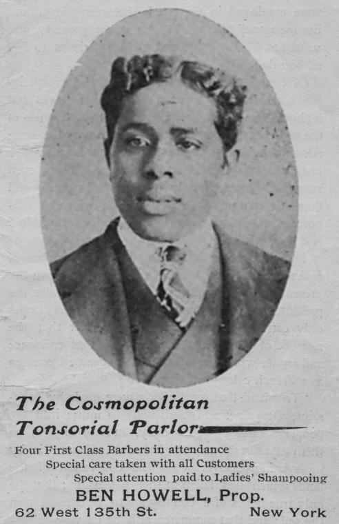 Harlem barber shop advertisement