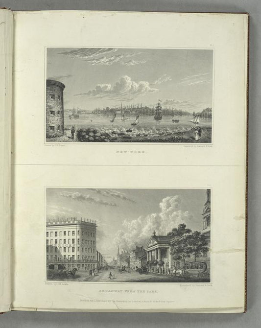 Pl. 1. New-York ; Pl. 2. Broadway from the park.