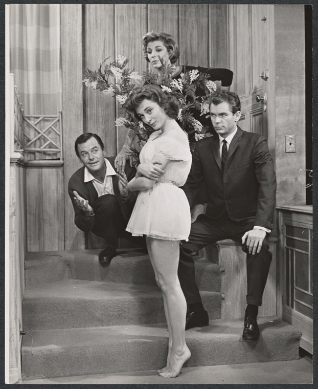Gig Young, Sandra Church, Nan Martin and Dean Jones in the stage production Under the Yum-Yum Tree
