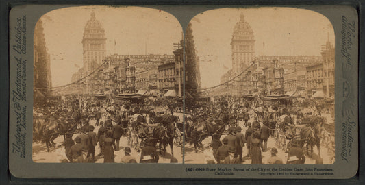 Busy Market Street of the City of the Golden Gate, San Francisco, California.