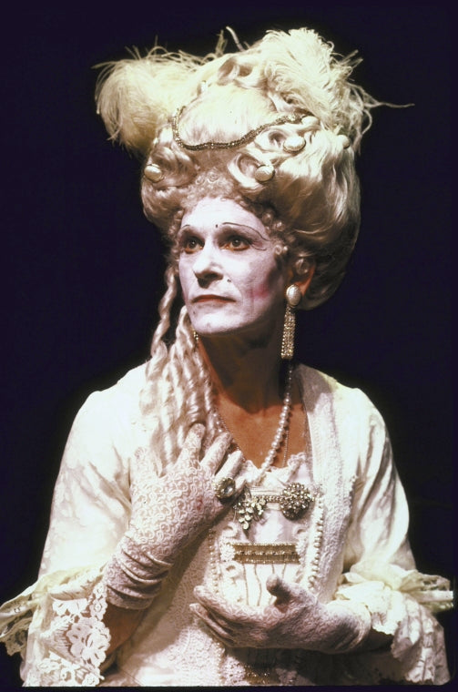 Actress Marylouise Burke in a scene from the New York Shakespeare Festival's production of the play "Casanova" (New York)