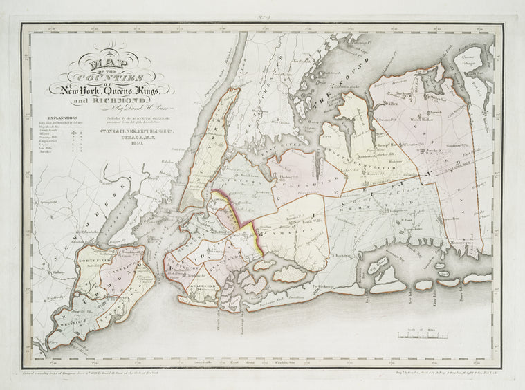 Map of the counties of New York, Queens, Kings, and Richmond.