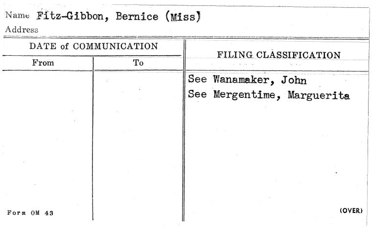 Fitz-Gibbon, Bernice (Miss)