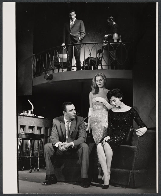 Neville Brand [top], Philip Bosco, Salome Jens and Carol Lawrence in the stage production Night Life
