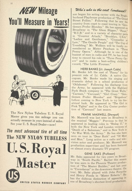 Program for the 1955 revival of South Pacific