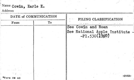 Cowin, Earle E.