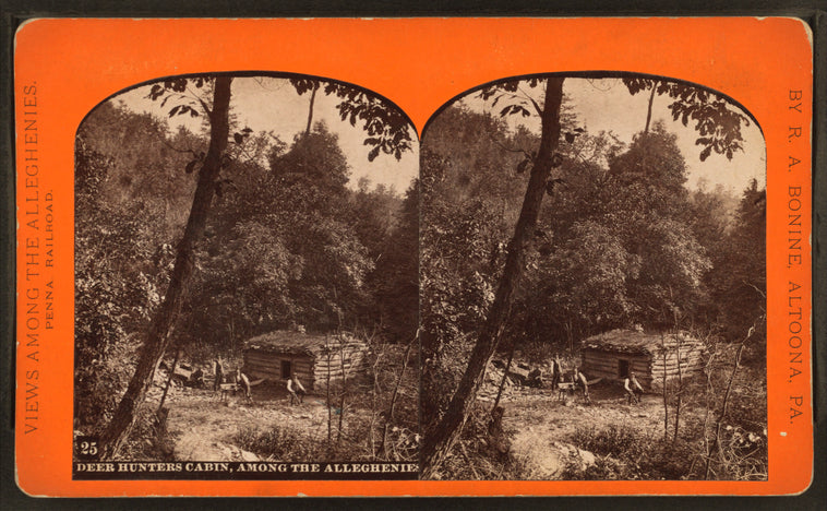 Deer hunters cabin, among the Alleghenies.