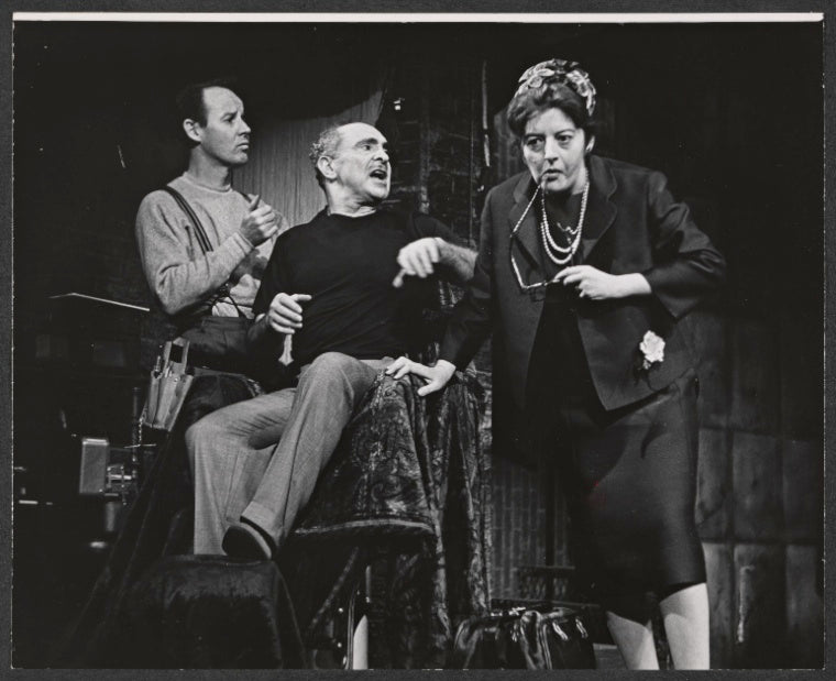 Sam Levene, Tresa Hughes and unidentified in the 1964 Broadway production of The Last Analysis
