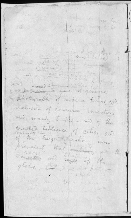 Ms. leaf verso (*The labor [illegible] hands, farmers ...