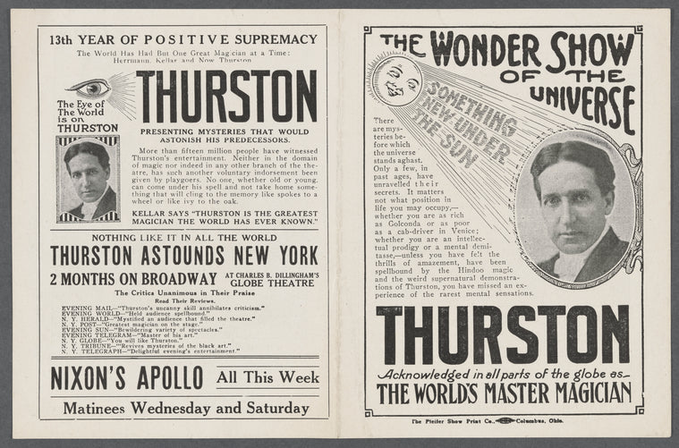 Promotional booklet for Howard Thurston's The Wonder Show of the Universe at Nixon's Apollo Theatre