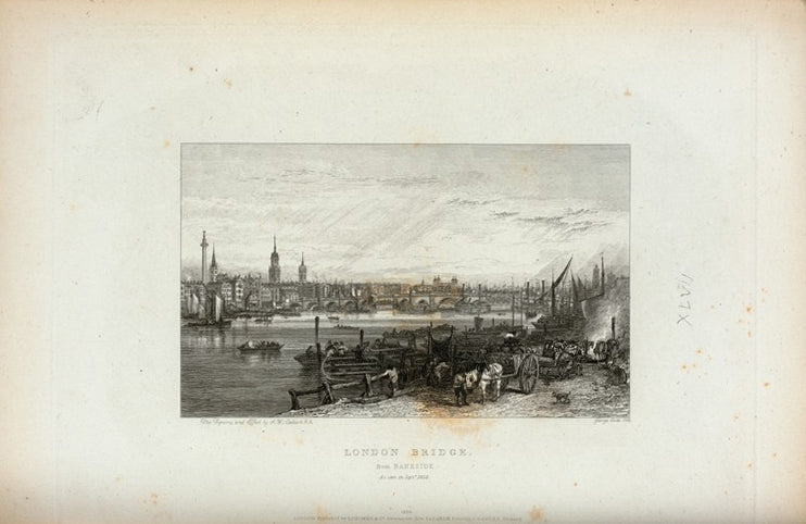 London Bridge, from Bankside, as seen in Sept.r 1826.