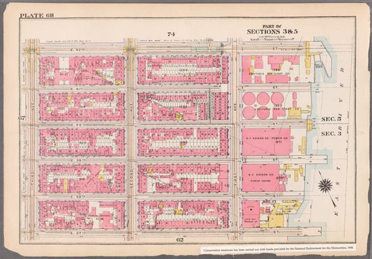 Bounded by E. 42nd Street, First Avenue (East River, Piers 87-91), E. 37th Street, and Third Avenue
