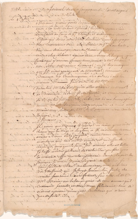 Journal de la campagne de Sarastaugue