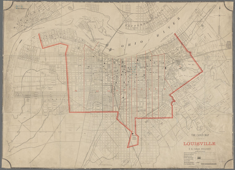 The Caron map of the city of Louisville