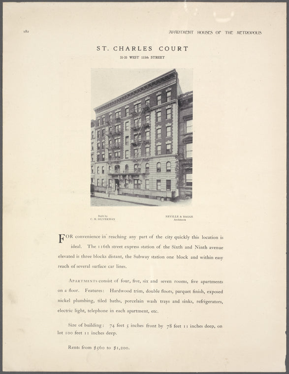 St. Charles Court, 31-35 West 115th Street.