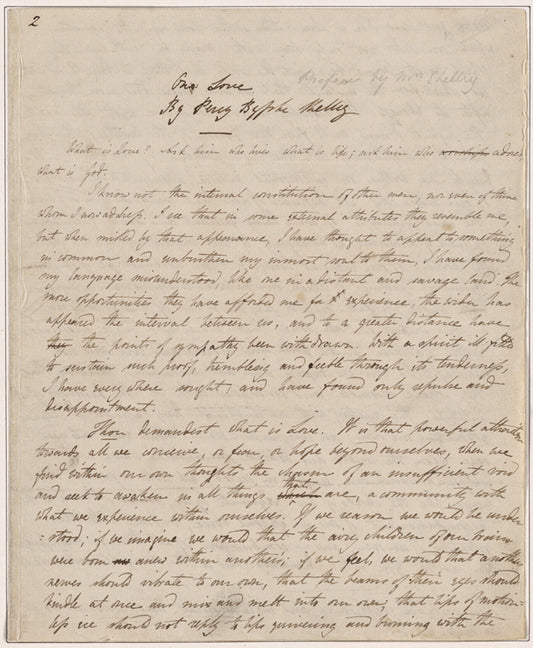 Essay (transcript), "On Love"
