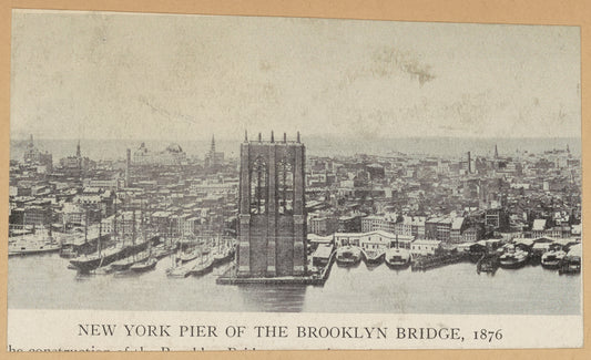 New York pier of the Brooklyn Bridge, 1876