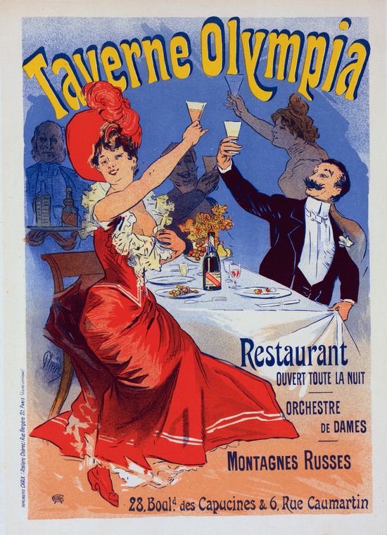 Affiche pour la "Taverne Olympia".
