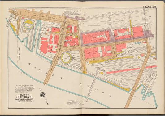 Double Page Plate No. 3, Part of Section 9, Borough of the Bronx: [Bounded by E. 135th Street, Willis Avenue, E. 133rd Street, Alexander Avenue, E. 132nd Street, Lincoln Avenue, E. 133rd Street, Harlem River and Park Avenue]