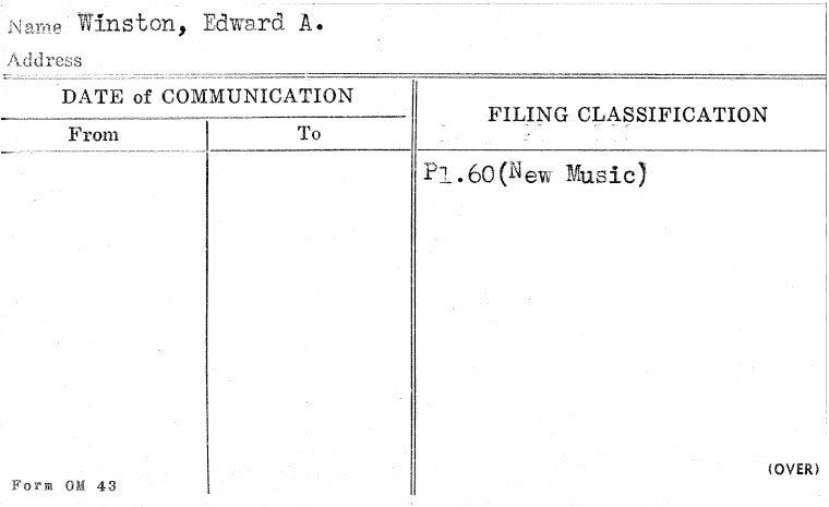 Winston, Edward A.