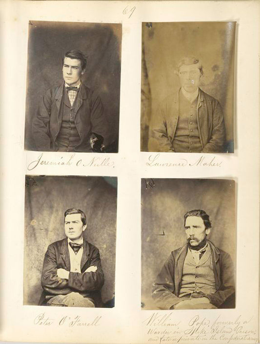 Jeremiah O'Neille ; Lawrence Maher ; Peter O'Farrell ; William Pope, formerly a warden in Spike Island Prison and later a private in the Confederate army.