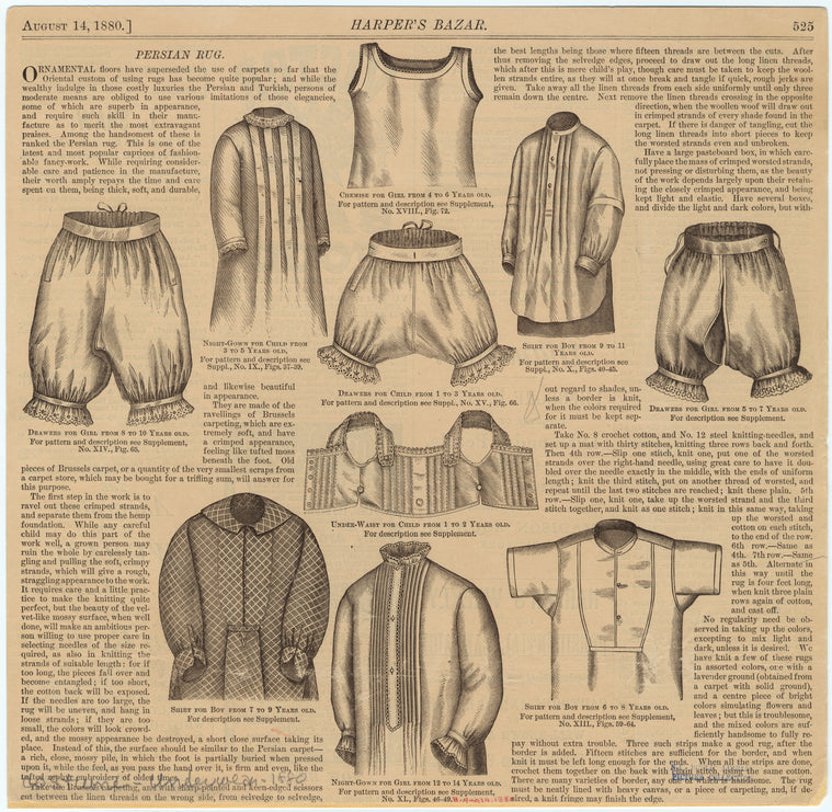 Clothing for boys and girls, 19th century