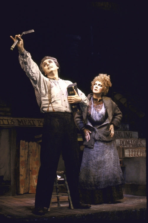 Actors Beth Fowler & Bob Gunton in a scene fr. the Circle in the Square production of the musical "Sweeney Todd." (New York)