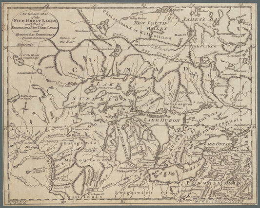 An exact map of the five great lakes with part of Pensilvania, New York, Canada, and Hudsons Bay territories: from the best surveys