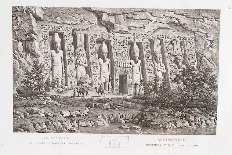 Abussambul. Im Felsen - gehauenes Monument. = Aboussamboul. Monument taillé dans le roc.