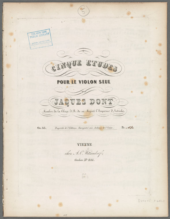 Cinque etudes pour le violon seul, ov. 33