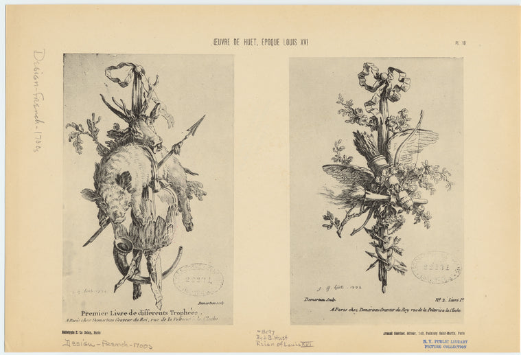 Oeuvre de Huet, époque Louis XVI