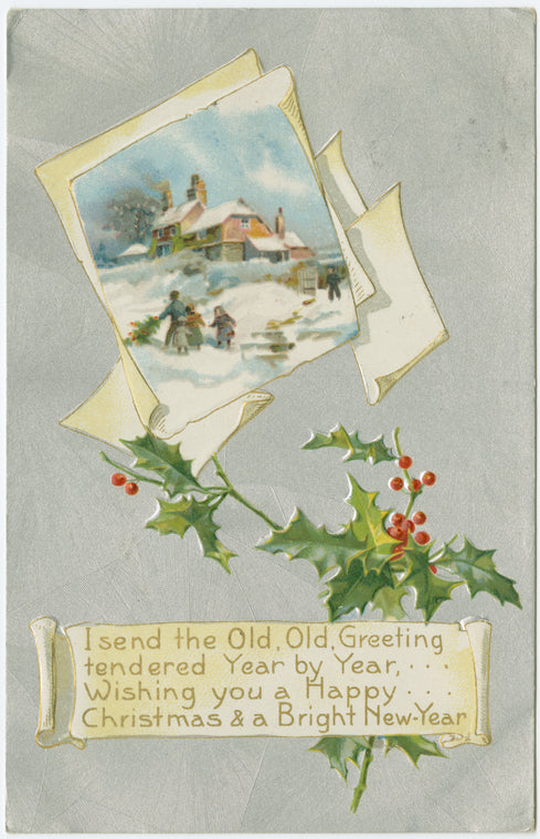 I send the old, old, greeting tendered year by year,...