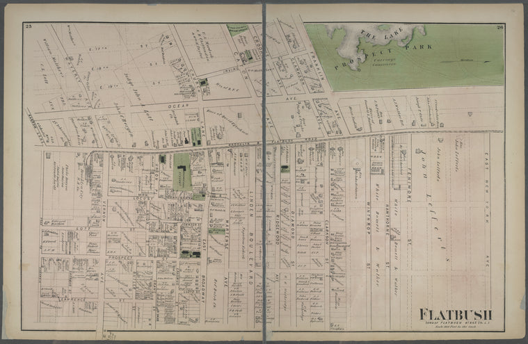 Flatbush. Town of Flatabush, Kings Co. L.I. - Prospect Park