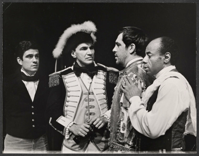 Mark Lenard [center], Roscoe Lee Browne [right] and unidentified others in the stage production The Old Glory