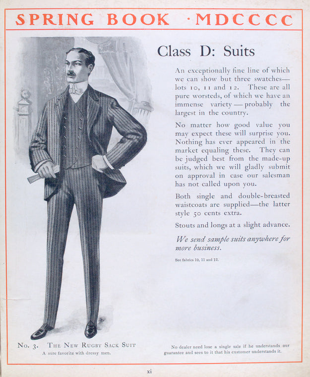 Class D: suits; No. 3. The new Rugby sack suit.