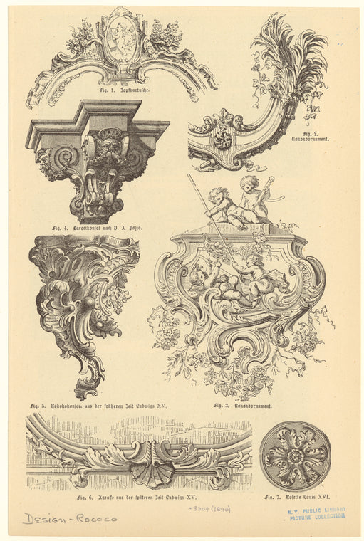 Rococo architectural ornaments