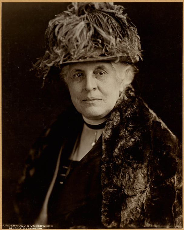 Especially posed photograph of Mrs. Charles Sumner Bird of East Walpole, Massachusetts