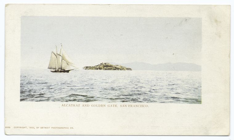 Alcatraz and Golden Gate, San Francisco, Calif.