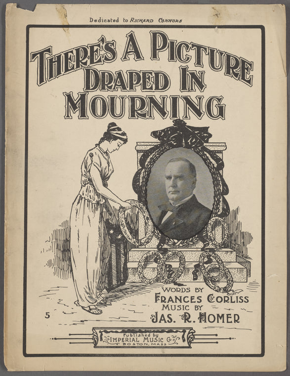 There's a picture draped in mourning