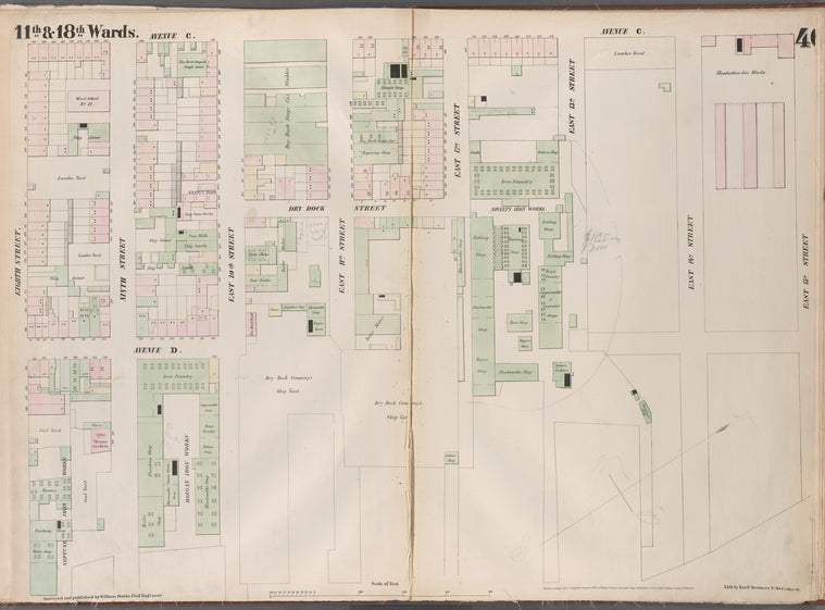 Map bounded by East 15th Street, East River, Eighth Street, Avenue C