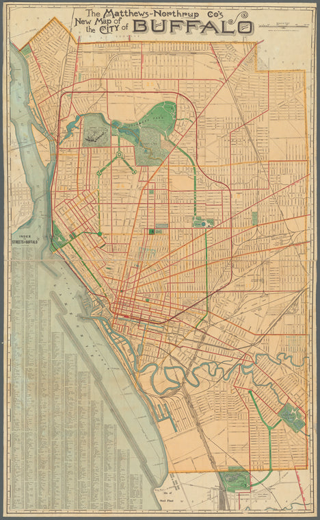 The Matthews-Northrup Co.'s new map of the city of Buffalo