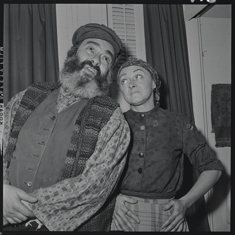 Paul Lipson and Mimi Randolph in publicity photo for the stage production Fiddler on the Roof