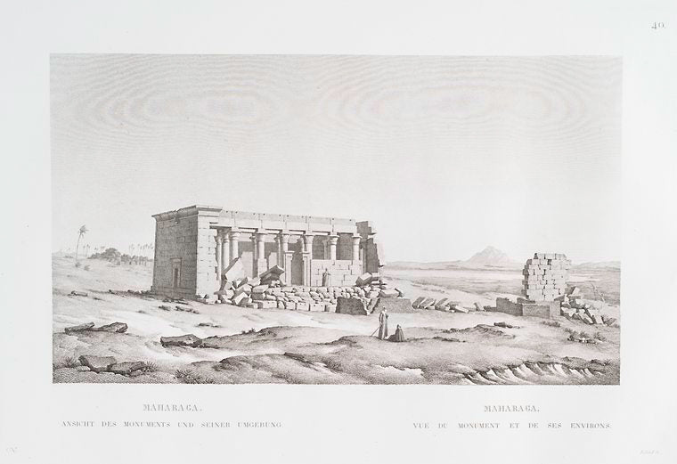 Maharaga [Maharraqa]. Ansicht des Monuments und seiner Umgebung. = Maharaga [Maharraqa]. Vue du monument et de ses environs.