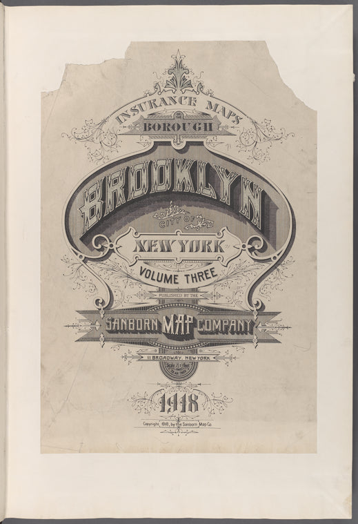 Insurance maps of the borough of Brooklyn city of New York. V.3. Published by the Sanborn Map Co., 11 Broadway, New York. 1918.