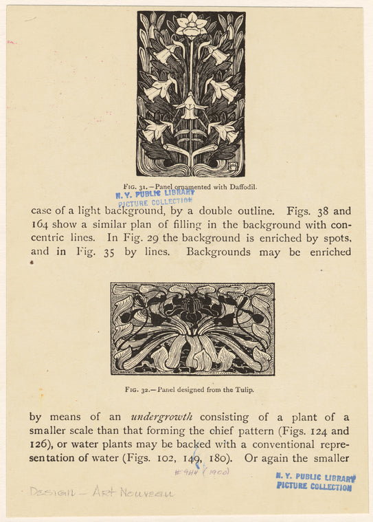 Panel ornamented with daffodil ; Panel designed from the tulip