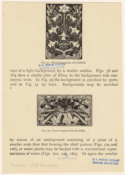 Panel ornamented with daffodil ; Panel designed from the tulip
