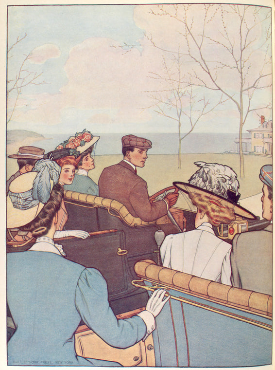 People riding in Franklin automobiles.