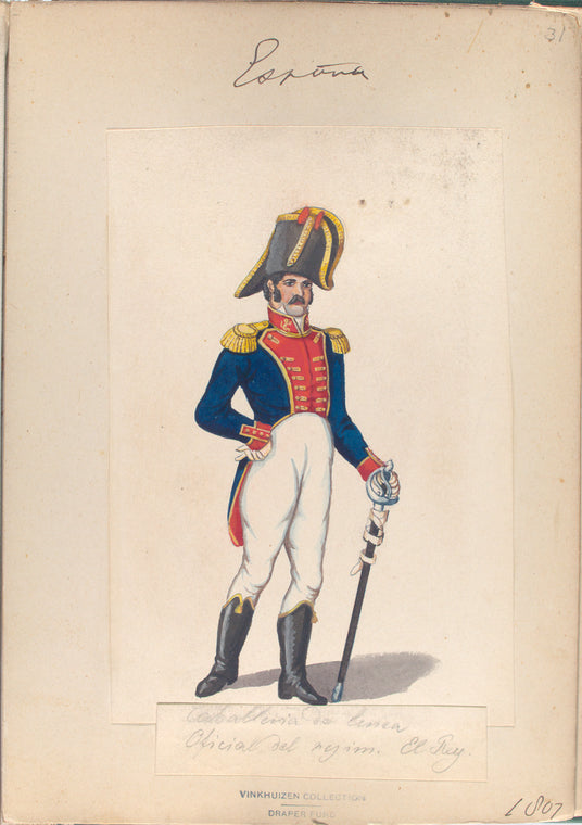 Caballeria de linea. Oficial del rejim. El Rey. 1807