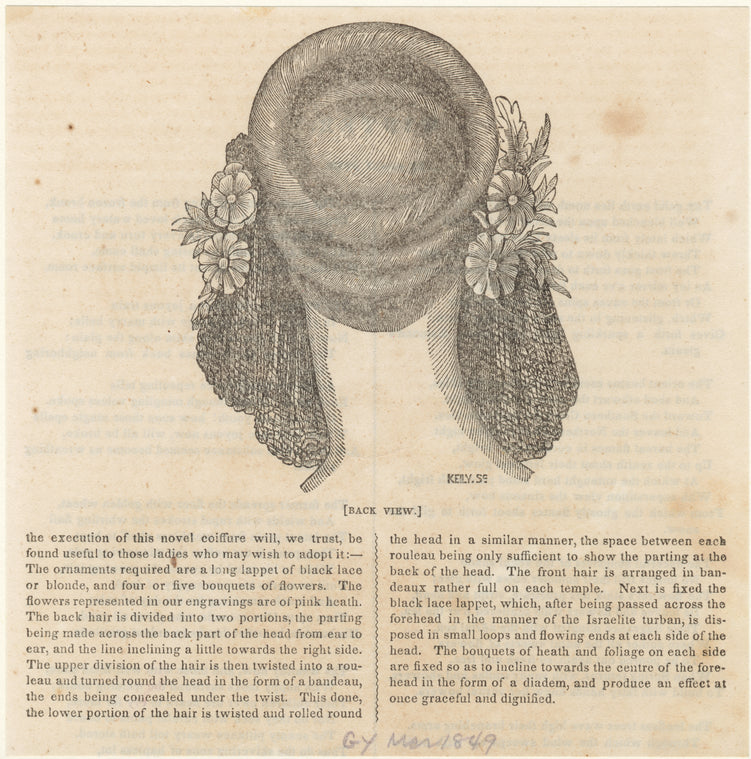 Back view of a woman's hairstyle, nineteenth century
