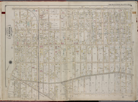 Queens, V. 1, Double Page Plate No. 3; Part of Jamaica, Ward 4; [Map bounded by Atlantic Ave., Walnut St., Roanoke Ave., Hopkinton Ave.]